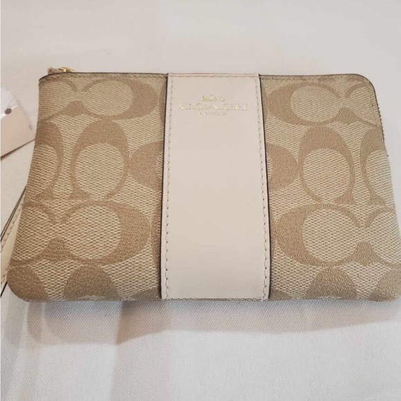 Coach Beige and Cream Wristlet - Picture 5 of 6